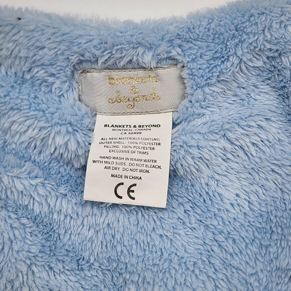 Blankets & Beyond Blue Bear Lovey Security Blanket Gray Eyes Nose Rosette Swirl - Picture 7 of 10